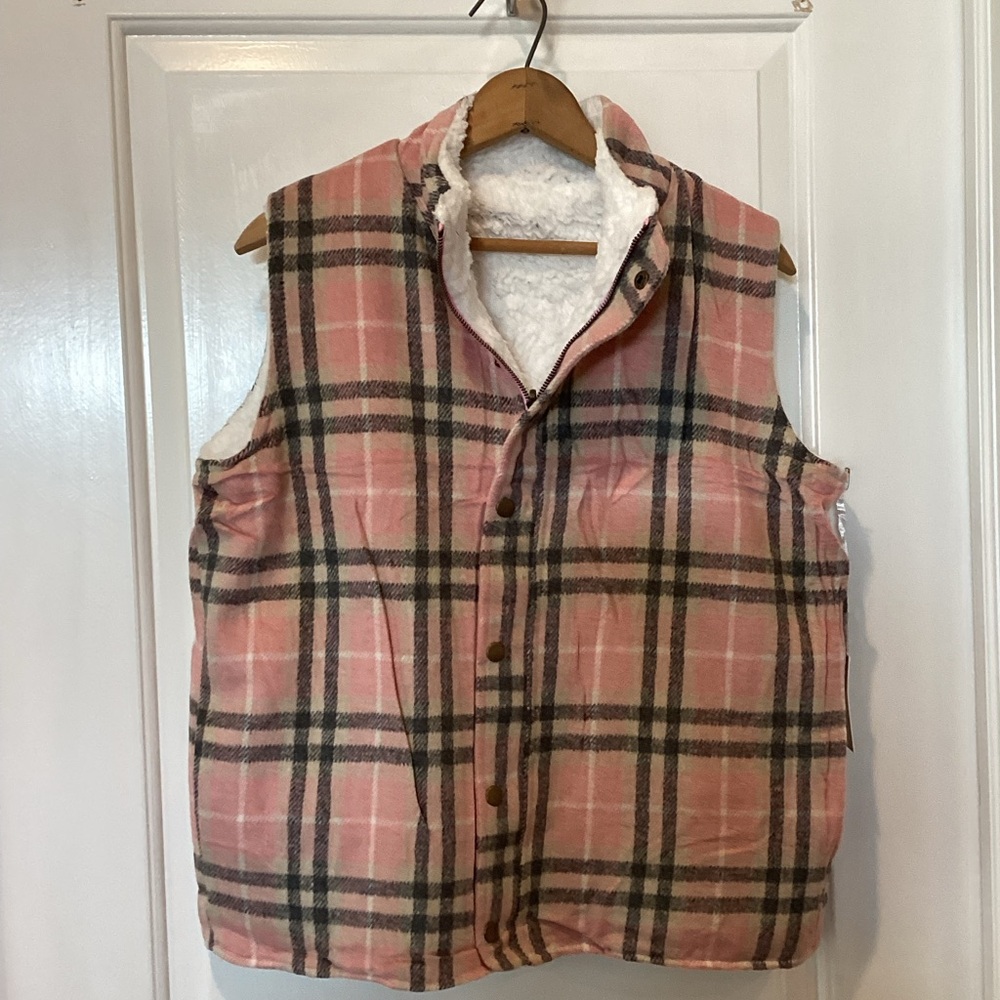 Boutique: Katydid Pink Plaid Vest